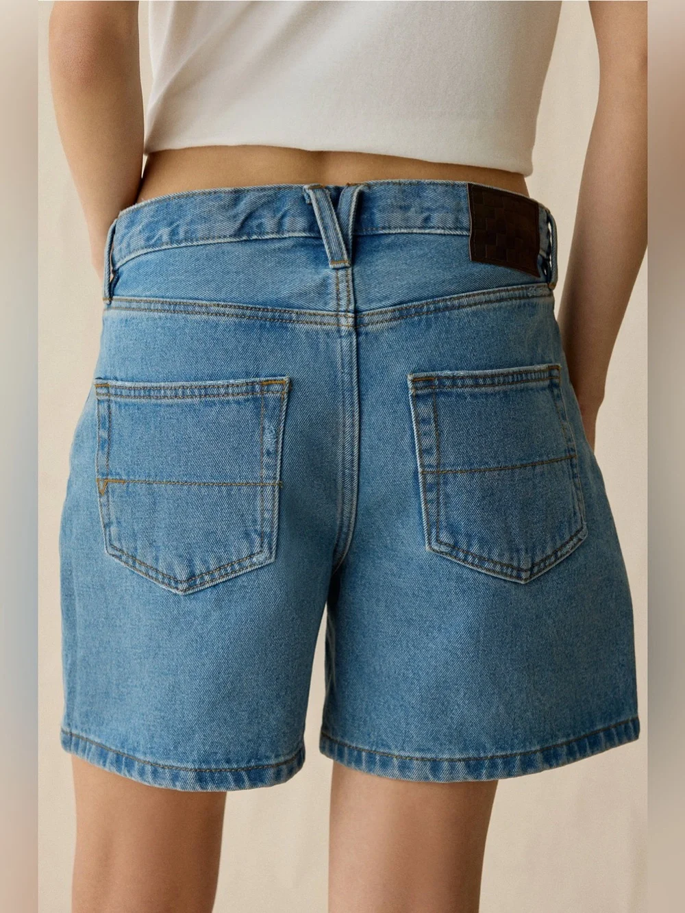 New Vans Check 5 Mid-rise Baggy Denim Shorts Size 32